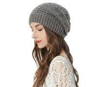 ZLYC Women Cotton Crochet Slouchy Beanie Hat Handmade Knit Summer Skull cap