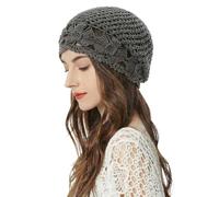 ZLYC Women Cotton Crochet Slouchy Beanie Hat Handmade Knit Summer Skull cap