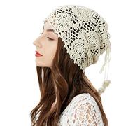 ZLYC Women Cotton Crochet Slouchy Beanie Hat Handmade Knit Summer Skull cap