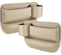 ZLYFCL 2 Pezzi Scatola Portaoggetti per Seggiolino Auto per BYD Tang EV (5 Seats) 2018 2019 2020, Organizer Sedile Accessori Interno Multifunzionale Laterali,Beige