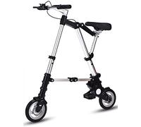 ZLYJ Bici Pieghevole 8 Pollici, Bici Pieghevole in Alluminio Leggero, Bici Città Regolabile Comoda, Telaio in Alluminio, Bici Viaggio All'aperto per Uomini Donne White