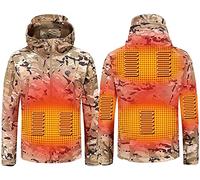 ZLYJ Giacca Riscaldata Mimetica per Uomo Donna con Alimentazione Mobile, Cappotto Termico Elettrico Caldo Caccia Escursionismo A,XL