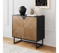 ZLYSYCM Storage, Buffet, Sideboard, Free Standing Accent Cabinet for Hallway, Entryway or Living Room, Engineered Wood, Walnut Brown/Black, 1