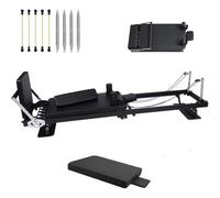ZLZNX Macchina Pilates Reformer Attrezzatura Pieghevole Pilates Reformer Machine Portatile Reformer Pilates per Palestra Domestica,Nero