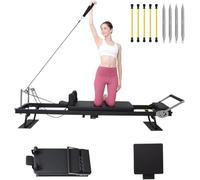 ZLZNX Pilates Reformer Attrezzo Pieghevole per Pilates per Uso Domestico e in Palestra per La Casa Adatto A Principianti e Utenti Intermedi,Lengthened Size