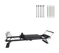 ZLZNX Pilates Reformer Machine Home Letto Pieghevole A Intensità Regolabile per Allenamento di Forza Attrezzatura,Nero,Spring Type