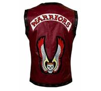 ZM ATTIRE Guerriero in vera pelle gilet film moto pilota Halloween costume, Maroon - Vera Pelle, 4XL