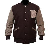 ZM ATTIRE Hotline - Giacca bomber da uomo in lana Varsity Miami Fashion, Marrone - Giacca Uomo, M