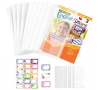 ZMaglorian 10 Pezzi Coprilibri Regolabili Dimensione 26x19,5cm Materiale PP Trasparente Impermeabile Flessibile Protezione Quaderni Libri Scuola Ufficio Riutilizzabili