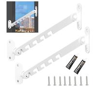 ZMaglorian 2 Pezzi Limitatore Apertura Finestra Regolabile - Ferma Finestra Antivento, Blocca Finestra Aperta con Viti e Adesivi, Alternativa alle Inferriate per Finestre (Bianco)