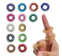 ZMaglorian Acupressure Rings Spiky Sensory Finger Rings Set-Set di 13 Anelli per Agopressione 27 mm, per Ridurre Lo Stress e Favorire la Circolazione Sanguigna, per Adolescenti e Adulti (Multicolore)