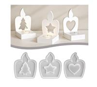 ZMaglorian Set di 4 stampi in silicone natalizi per portacandele - Stampi per decorazioni natalizie