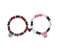 ZMANYIJEW Braccialetti di ragno per coppia di braccialetti dell'amicizia, braccialetto di promessa di relazione con pietra energetica, braccialetti elasticizzati con perline per ragazzo, braccialetto