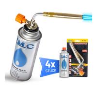 ZMC Bruciatore a Gas Fiamma Ossidrica 1,65kW+4x Cartucce 227g Accendino Bunsen