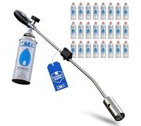 ZMC Diserbante 2,5 kW + 24 cartucce di gas da 227 g, bruciatore per erbacce con accensione piezoelettrica, dispositivo di fiamma regolabile fino a 1400 °C, per giardino e marciapiede senza erbacce