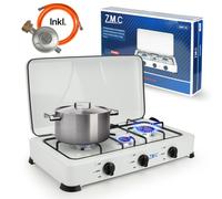 ZMC Fornello a Gas Campeggio 3-flammig Incl. Tubo E Regolatore 5,4 Kw 50 Mbar