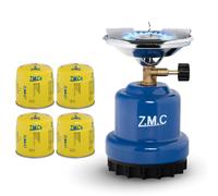 ZMC Fornello Campeggio a Gas Shisha Accendifuoco + 4x Cartucce di 190g