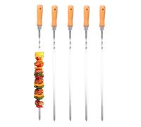 ZMC Spiedo 55cm Acciaio Inox - da Griglia Manico IN Legno 1cm Ampio Antiruggine