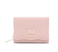 ZMCGNO Borsa a tre pieghe corta con cerniera multi-carta PU morbida, grande capacità, pieghevole for donna, può espandere la strada popolare(Pink)