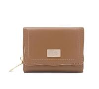 ZMCGNO Borsa a tre pieghe corta con cerniera multi-carta PU morbida, grande capacità, pieghevole for donna, può espandere la strada popolare(Coffee)