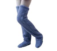 ZMCGNO Scaldamuscoli soffici Calza Coprigambe caldo invernale Calzini sopra il ginocchio for la casa Pantaloni di lana spessi lunghi da letto Pantofole(1)