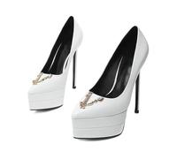 ZMCGNO Tacco a Spillo da 15 cm, Tacco Alto a Spillo, Punta in Pelle Laccata, Sexy(Color 11,38)