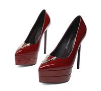 ZMCGNO Tacco a Spillo da 15 cm, Tacco Alto a Spillo, Punta in Pelle Laccata, Sexy(Color 13,43)