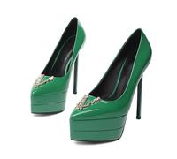 ZMCGNO Tacco a Spillo da 15 cm, Tacco Alto a Spillo, Punta in Pelle Laccata, Sexy(Color 6,40)