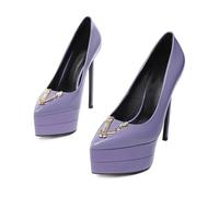 ZMCGNO Tacco a Spillo da 15 cm, Tacco Alto a Spillo, Punta in Pelle Laccata, Sexy(Color 9,44)