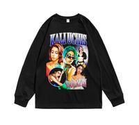 ZMCLZMD Cantante Kali Uchis Felpa con Cappuccio Stampa Personalizzata Tendenza Girocollo Hoodie Maglietta A Manica Lunga Allentata Adatta A Uomini E Donne-black1||XX_l