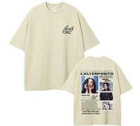 ZMCLZMD Cantante T-Shirt Lali Esposito Lali No Me Importa Album Lettere T-Shirt Abstracts Monogramma Stile Hip Hop Coppia Tops Uomini E Donne-Khaki||m