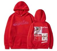 ZMCLZMD Kali Uchis Felpa con Cappuccio Orquideas Album Hoodie Singer Merch Hip Hop Classic Tasca A Canguro Adatto Sia per Gli Uomini E Le Donne-Red||l