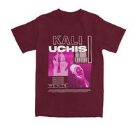 ZMCLZMD Kali Uchis Siniger T-Shirts Trends 3D Print Loose Fit Design A Collo Rotondo Adatto per Uomini E Donne S-3XL-burgundy||XX_l
