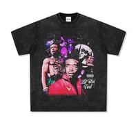ZMCLZMD Lil Uzi Vert T-Shirt Retro Hip Hop Stampato A Manica Corta A Manica Lunga A Collo Rotondo Felpa con Cappuccio per Coppia Unisex S-3XL-Black2||3X_l