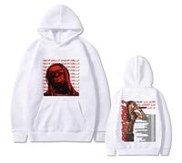 ZMCLZMD Rapper Felpa con Cappuccio Lil Wayne Dedication Album Graphic Hoodie Trend Retro Hip Hop Street Uomini E Donne-White||m