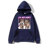 ZMCLZMD Rapper Hoodies Lil Uzi Vert Stampa Felpe con Cappuccio Uomini Donne Stile retrò Strada Tendenza Primavera E Autunno Stili Sottili-Navy Blue||x_s