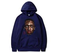 ZMCLZMD Rapper Lil Uzi Vert Grafica Felpa A Cappuccio Adesivo alla Moda Modello Strada Senso Stile Retro Hoodies Unisex-Navy Blue||s
