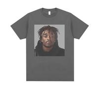 ZMCLZMD Unisex Rapper Lil Uzi Vert Mugshot T-Shirt Hip-Hop Trend Casual T-Shirt A Maniche Corte Indossare Estate XS-3XL-Dark Grey||m