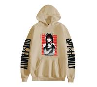 ZMCLZMD Unisex Spy X Family Felpa con Cappuccio Cartoon Yor Forger Twilight Pullover Hoodies Maniche Lunghe Stampata Ispirata agli Anime Carina alla Moda Oversize con Cappuccio-Khaki 1||4X_l