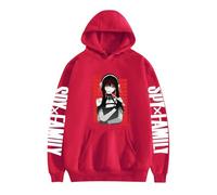 ZMCLZMD Unisex Spy X Family Felpa con Cappuccio Cartoon Yor Forger Twilight Pullover Hoodies Maniche Lunghe Stampata Ispirata agli Anime Carina alla Moda Oversize con Cappuccio-Red||3X_l