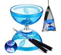 ZMCVOE Diablo Giocoleria, Diabolo con Cuscinetti a Sfera, Diabolo LED con Corda da 10 M, Principiante Diabolo Set, Set da Giocoleria Diabolo per Gli Sport all'Aria Aperta (Blu)