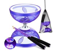 ZMCVOE Diabolo Con Cuscinetti A Sfera, Diablo Giocoleria Con Corda Da 10 M, Diabolo LED, Set Da Giocoleria Per Principianti, Sport All'Aria Aperta, Viola