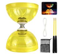 ZMCVOE Diabolo con Cuscinetti a Sfera, Diablo Giocoleria con Corda da 10 M, Diabolo LED, Set da Giocoleria DIABOLO per Gli Sport all'Aria Aperta, Giallo