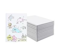 ZMCYN Confezione da 12 quaderni bianchi con copertina rigida, 15,2 x 20,3 cm, senza righe, con copertina bianca, per diari, schizzi, scrittura (22 fogli/44 pagine per blocco note