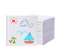 ZMCYN Confezione da 12 quaderni bianchi con copertina rigida bianca, 12,7 x 12,7 cm, libro per scrivere storie e schizzi, pagine bianche bianche per diario, schizzi, scrittura (22 fogli/44 pagine per
