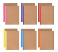 ZMCYN Confezione da 12 quaderni bianchi formato A5, 60 pagine, copertina in carta kraft con dorso arcobaleno, per viaggiatori, studenti, ufficio