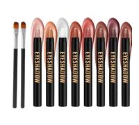 ZMDMAH 10 Pcs Ombretto Stick Set, Morbido Cremoso Matte Shimmer Matita Ombretto 8 Bastoncini per Ombretti Colorati, Impermeabile Classe Lucentezza Ombretto Sticks Set Trucco alla Moda per le Donne