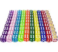 ZMDMAH 100 Pezzi Dadi da Gioco in Acrilico 10 Traslucido Colori, 16 mm Esaedro Dadi per enzi, Farkle, Yahtzee, Bunco or Insegnare i Matematici
