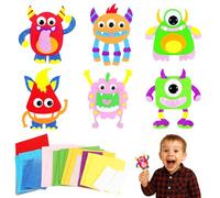 ZMDMAH 12 Pezzi Confezione da Cucito in Feltro per Bambini, DIY Kit da Cucito di Animale per Principianti, Bambole di Ripieni Arte e Artigianato per Lavoretti Creativi Feltro per Bambini Principianti