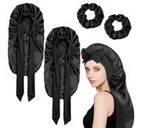 ZMDMAH 2 Cuffia Seta Capelli Notte e 2 Elastico per Capelli, Cuffia Capelli Ricci Notte può Essere utilizzato per Dormire, Fare Esercizio Fisico, Viaggiare e Fare Viaggi di Lavoro